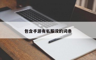 包含手游有私服没的词条